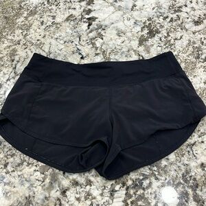 Lululemon speed up shorts, size 6. Black.